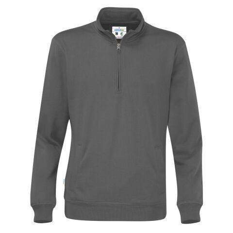 COTTOVER SWEATSHIRT COL ZIPPÉ UNISEX - CERTIFIÉ GOTS ANTHRACITE - TAILLE S