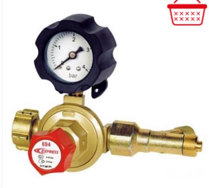 Détendeur de gaz - express - propane - variable 2 à 4 bar avec manomètre et sécurité - Référence : 694_0