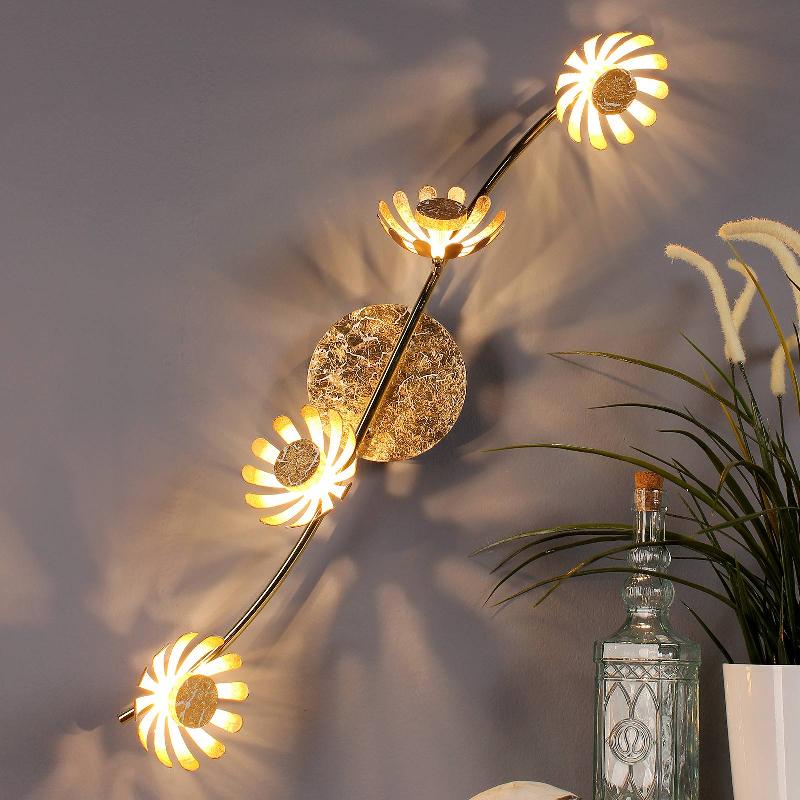 ECO-LIGHT APPLIQUE LED BLOOM À 4 LAMPES DORÉE
