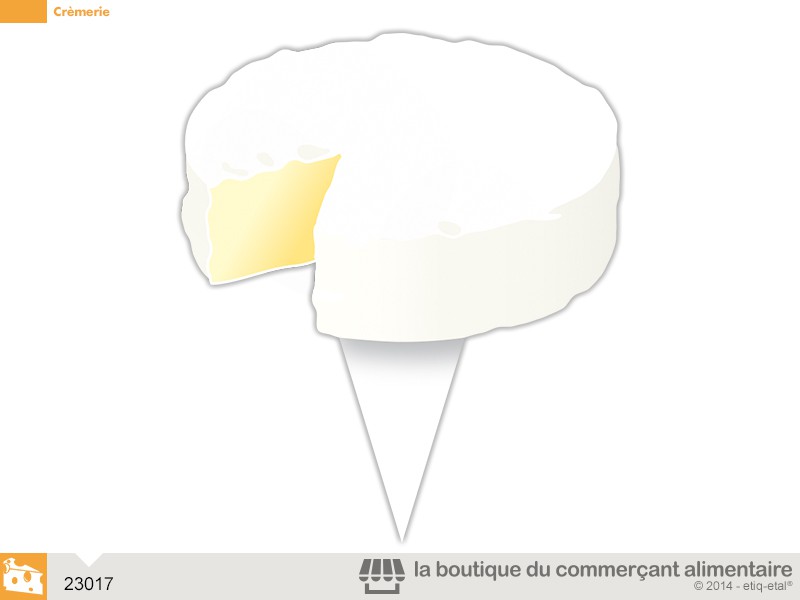 ETIQUETTES CAMEMBERT BLANCHES AVEC PIQUE EN FORME
