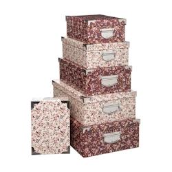 FIVE Lot de 6 Boîtes de rangement avec poignées et coins en métal déco Délicatesse - multicolore 3560237578774_0