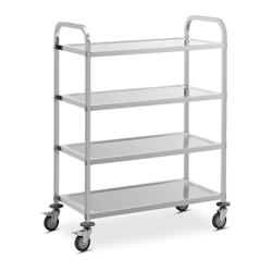 Chariot de service professionnel Royal Catering - 4 plateaux 73 x 38 x 3 cm - 144 kg - Acier inoxydable - 3000228351530_0
