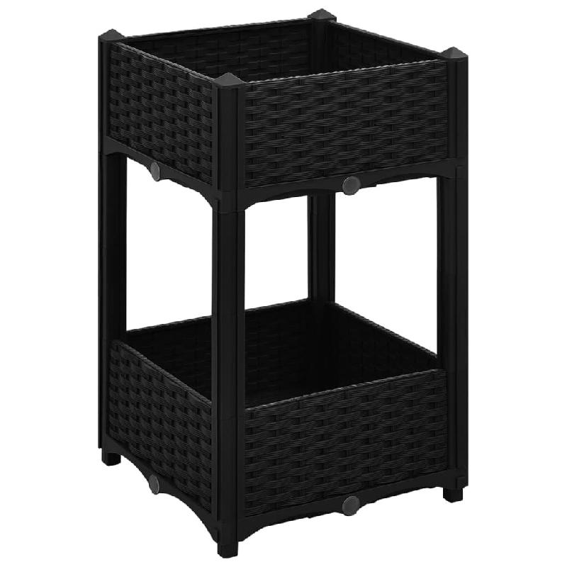 Helloshop26 - Jardinière lit surélevé plantes fleurs jardin 40 x 40 x 71 cm polypropylène noir 02_0000933 - noir 3000072681531_0