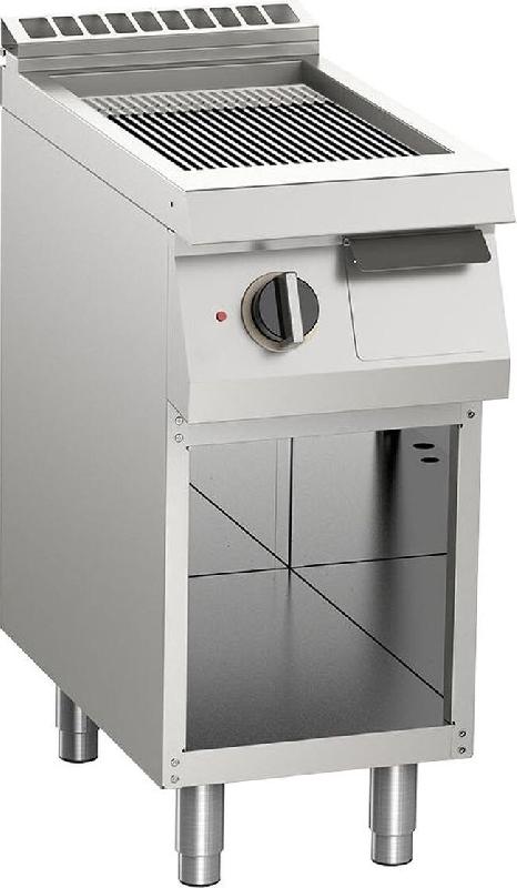 KBS Gastrotechnik KBS Plaque grillade électrique rainurée chromée 5,4Kw 1 zone de chauffage Soubassement ouvert - 4059395034950_0