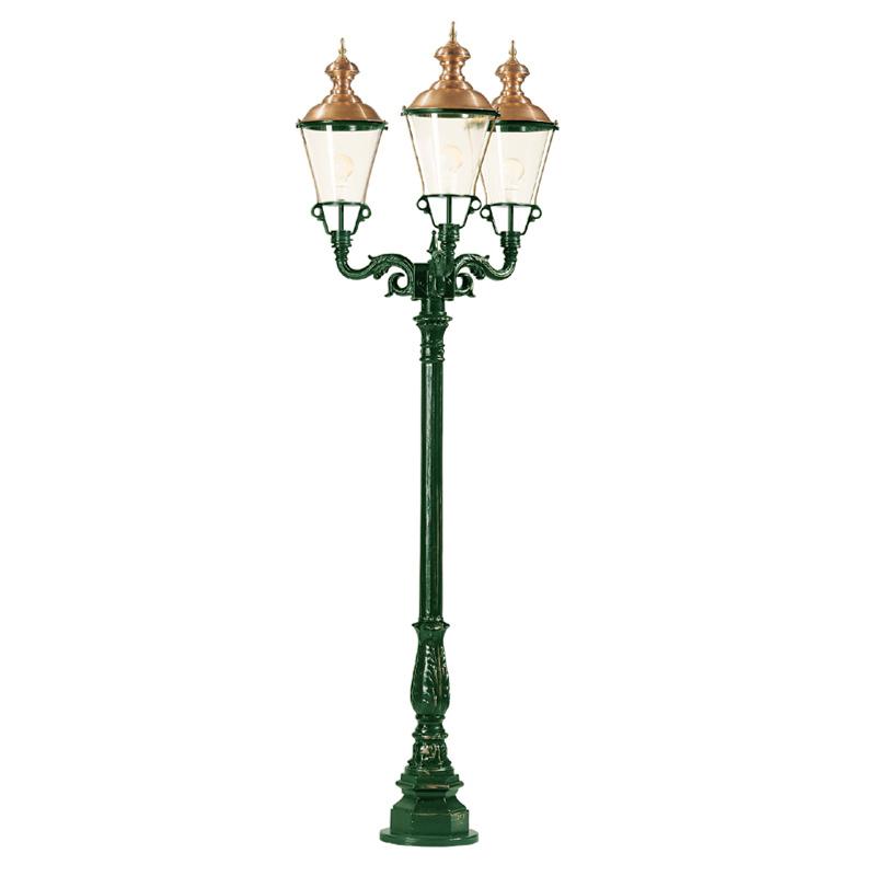 K.S. VERLICHTING LAMPADAIRE PARIS VERT À TROIS LAMPES