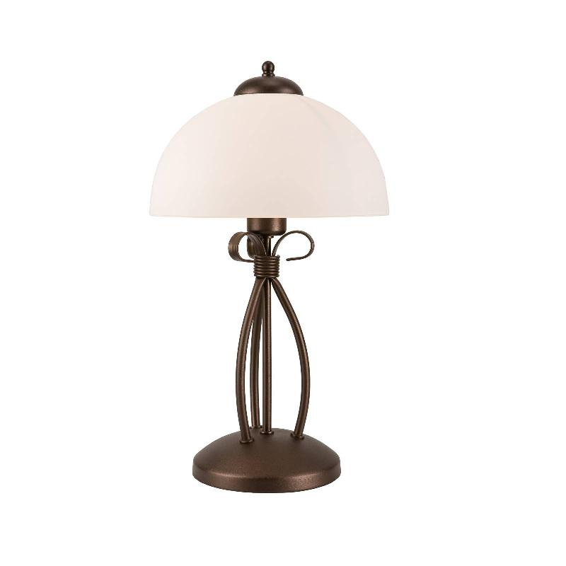 LAMKUR LAMPE À POSER ADORO AVEC ABAT-JOUR EN VERRE, BRUNE