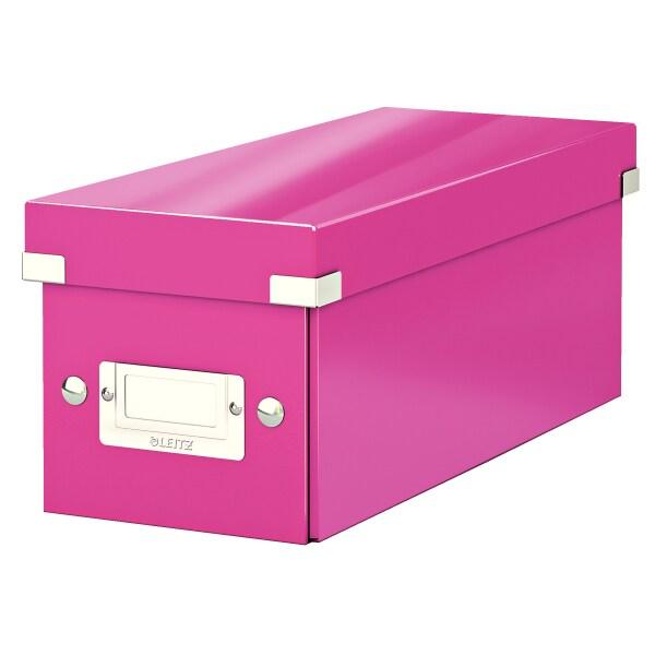 LEITZ Lot de 6 Boîte de rangement Click & Store Wow, format CD, coloris rose métallique - rose 60410023_0