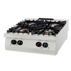 Maxima Premium cuisinière à gaz - 4 brûleurs - unité double - profondeur 90 cm - 32,0 kW - acier inoxydable_0