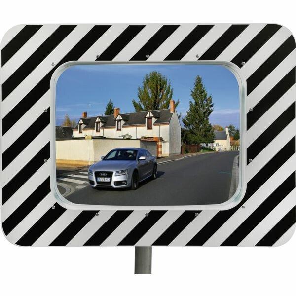 Miroir routier conforme pour agglomérations - Dim. réflecteur : 400 x 600 mm - Distance maxi utilisateur : 10 m - Gamme économique Ecochok garantie 3 ans_0