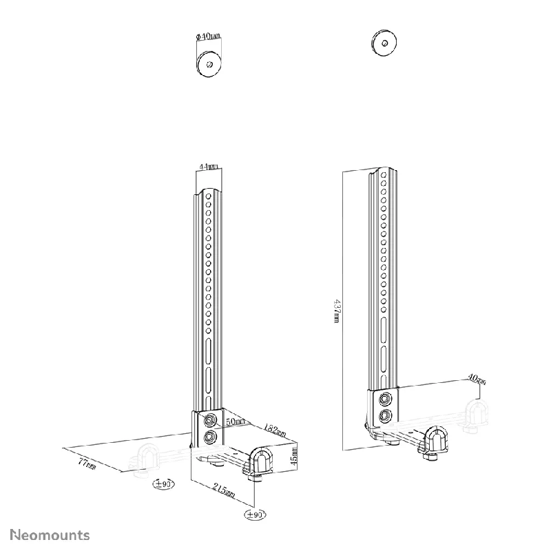 Neomounts AWL29-650BL1 Support pour vidéobar/barre de son VESA - max 15 kg - universel_0