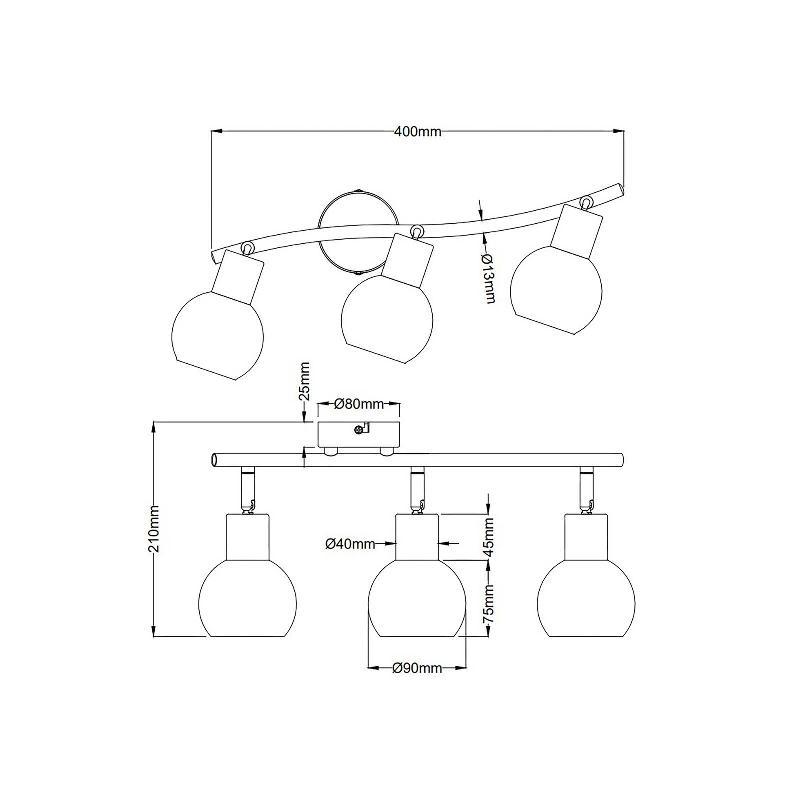 NOWA GMBH SPOT POUR PLAFOND LED LOXY, NOIR, À 3 LAMPES