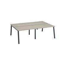 Pôle de 4 bureaux droits chêne gris L 120 x P 80 cm piétement métal anthracite - Arch_0
