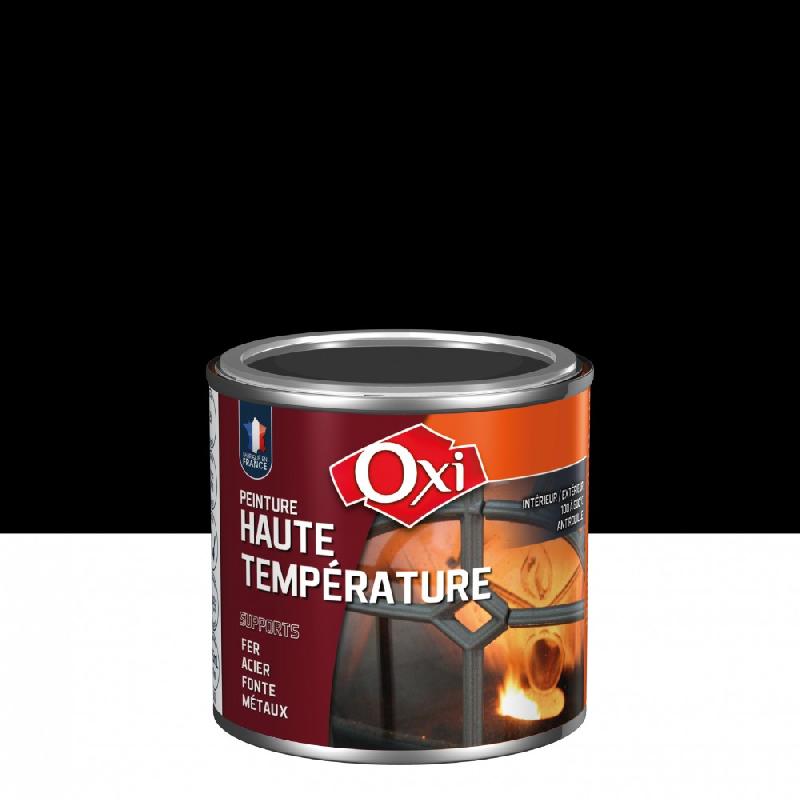 Peinture antirouille OXI Oxytol - Noir - 0.125L - Résiste jusqu'à 600°C - Base solvantée - Aspect satiné_0