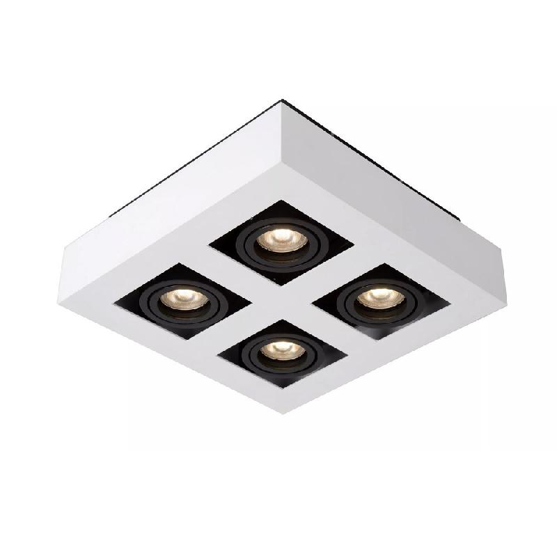 Plafonnier LED Dim to warm GU10 4x5W 2200K/3000K Blanc - Lucide - Xirax - blanc aluminium 5411212092359_0