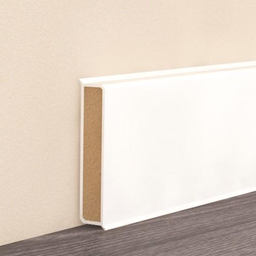 PLINTHE RIGID ÂME HDF À COLLER LONGUEUR 2,20 M - BLANC - LARGEUR 80 MM DINAC