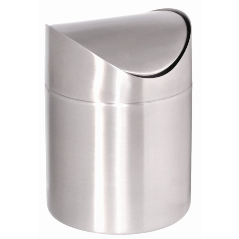 POUBELLE DE TABLE À COUVERCLE BATTANT, INOX
