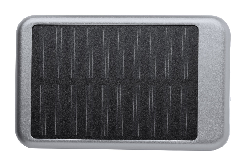 Power bank en aluminium - batterie 4000 mAh avec chargeur solaire et micro USB_0
