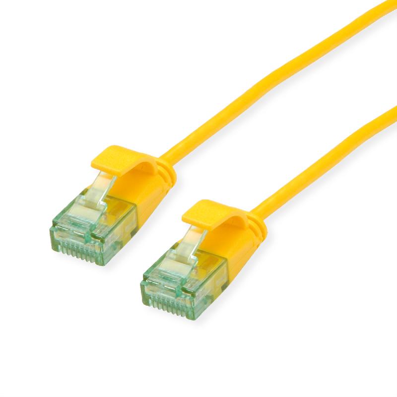 ROLINE RM Cordon Data Center UTP Cat.6A (Classe EA), slim, jaune, 0,3 m_0