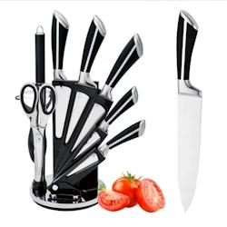 Set de couteaux avec support 8 pièces Noir Royalty Line RLKSS700 - noir 5407004741314_0