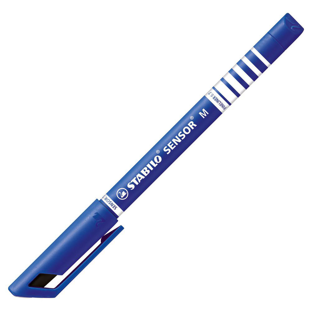STYLO FEUTRE SENSOR STABILO - POINTE MOYENNE 0,7 MM - BLEU - LOT DE 2