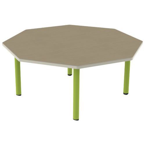 TABLE CARÉLIE MOB. OCT Ø120 T2 STR POLY. HM. BEIGE/VERT ACI - MOBIDECOR