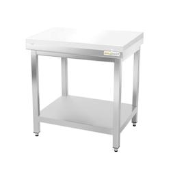 Table de boucher avec plaque de découpe blanche - 700 x 700 mm / GOLDINOX - blanc inox 3701770818853_0