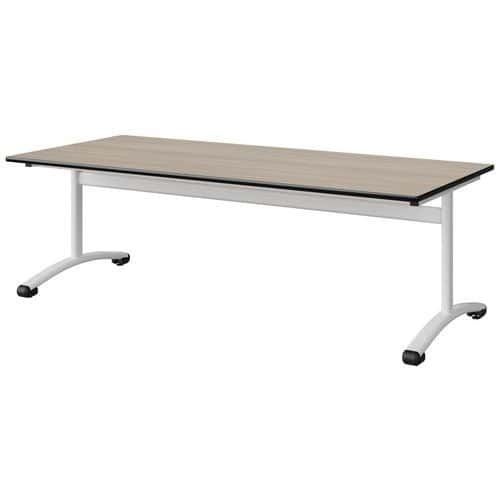 TABLE MALIBU 180X80 T3 DL STR ANTIB ACACIA/NOIR BLC 9016