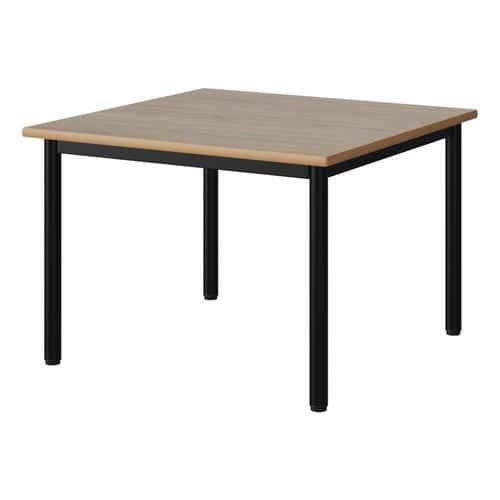 TABLE MALIBU 80X80CM T2 4P STRA ALAISÉ CHÊNE 1146/NOIR 9005