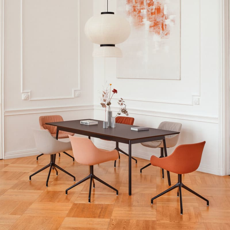 Table rectangulaire design UNIT - idéale pour salles de réunion et bureaux contemporains - placage bois et stratifié Fenix nano-tech_0