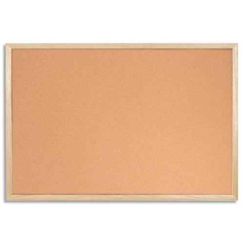 TABLEAU D'AFFICHAGE EN LIEGE BI-SILQUE - DOUBLE FACE, CADRE EN BOIS DE PIN - 40X30 CM