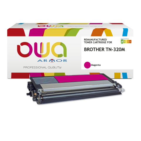 TONER REMANUFACTURÉ OWA - STANDARD - MAGENTA - POUR BROTHER TN-320M - TONER COMPATIBLE
