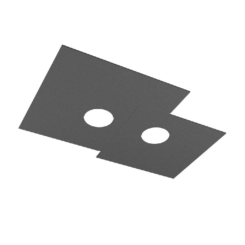 Top light Plafonnier carré Toplight 2 lumières Plate avec douille GX53, structure anthracite, design moderne 50x35x3cm - gris 8056039141506_0