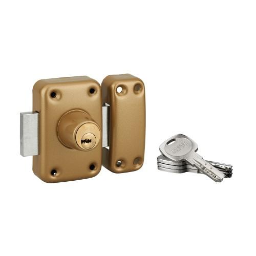 VERROU DE PORTE - À 2 CYLINDRES - 50 MM - OR - TRANSIT 2 FTH THIRARD