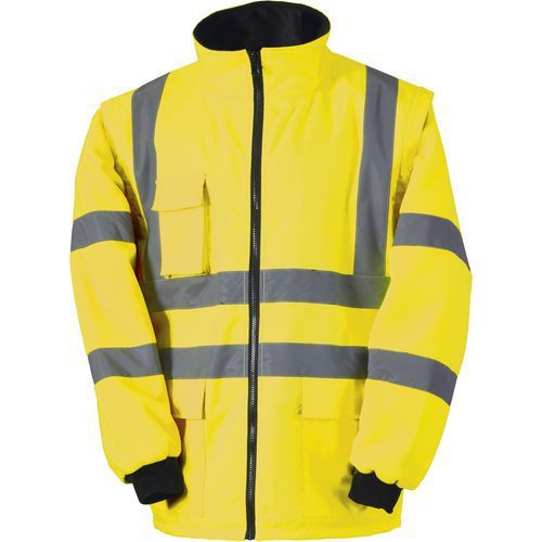 VESTE IMPERMÉABLE HAUTE VISIBILITÉ JAUNE POLAIRE DE TAILLE L - SINGER SAFETY