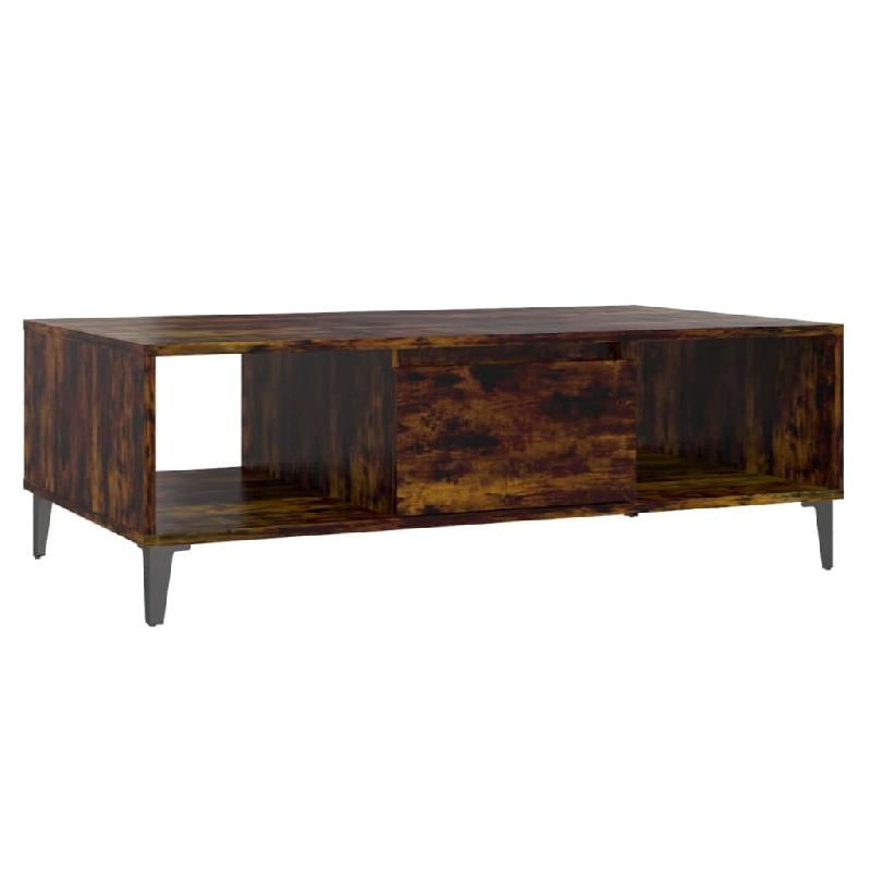 VidaXL Table basse chêne fumé 103,5x60x35 cm bois d'ingénierie Modèle Vega Scandinave - 813179_0