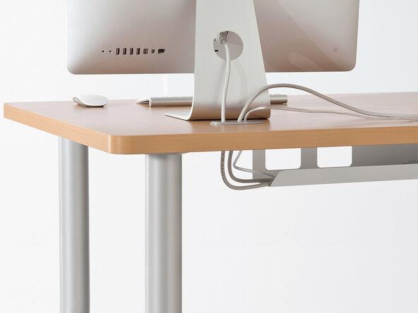 Goulotte passe-câbles horizontale pour bureau - Tim+ Columbia - Compatible avec plateaux de 120 à 180 cm - Finition blanc, argent ou anthracite_0