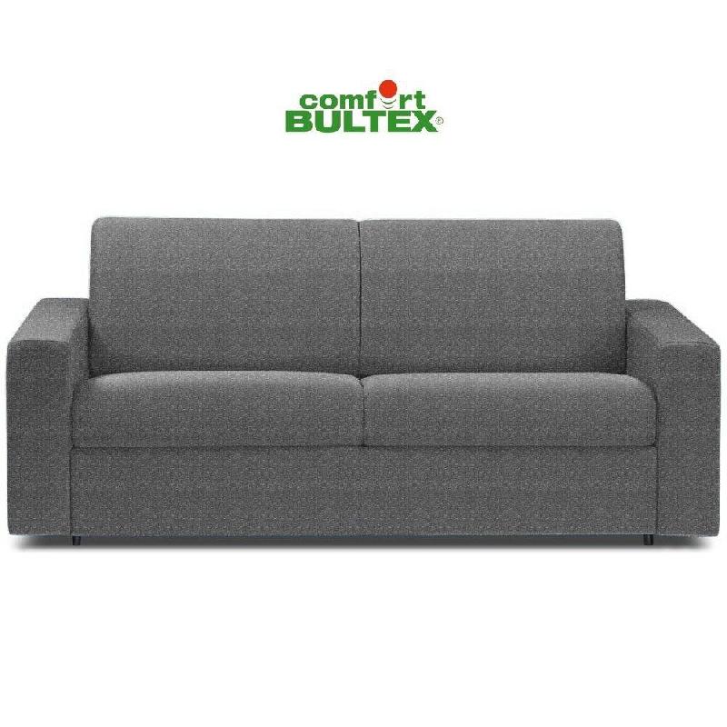 CANAPÉ CONVERTIBLE EXPRESS CRÉPUSCULE POLYURÉTHANEMATELAS 140CM COMFORT BULTEX® TWEED FASHION GRIS FONCÉ_0