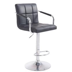 CLP Tabouret de bar Lucy V2  en similicuir avec Piètement en Métal Noir /Chrome - noir polyester 10606201_0