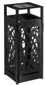Poubelle publique Corb 110L Cybel + cendrier - anthracite mat 7016 - acier traité anti-corrosion et anti-UV_0