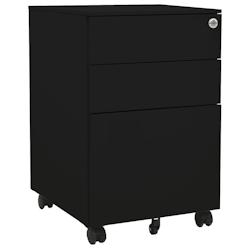 Décoshop26 - Caissons à tiroirs meuble de bureau sur roulettes avec 3 tiroirs 39 x 45 x 60 cm en acier noir DEC024582 - noir 3000254783312_0