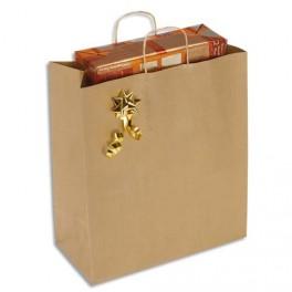 EMBALLAGE PAQUET DE 100 SACS KRAFT BRUN À POIGNÉE 40 X 46 X 20 CM
