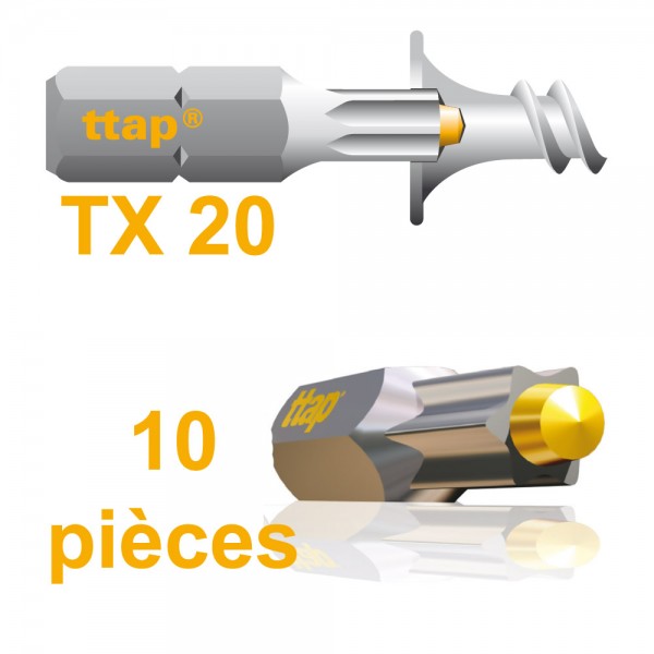 EMBOUTS TORX TTAP TX20 25MM BLISTER DE 10 EMBOUTS