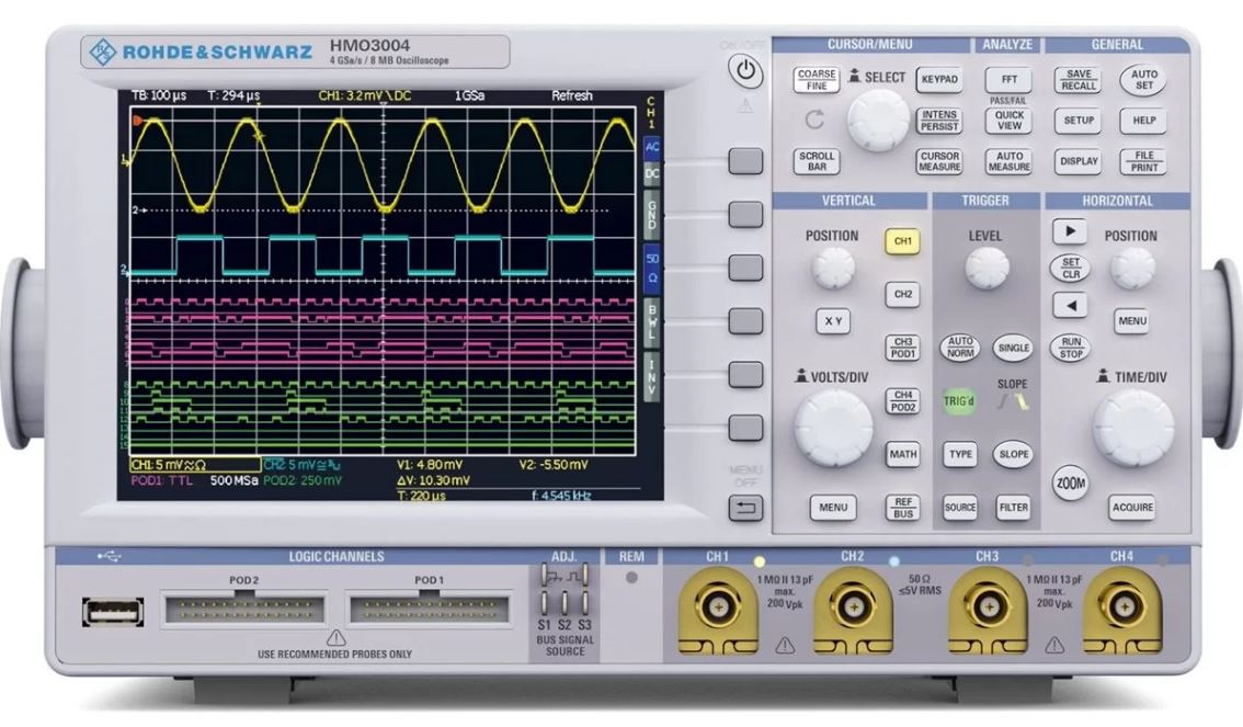 HMO3044 - Oscilloscope numérique Rohde and Schwarz - 400 MHz - 4 canaux - Taux d'échantillonnage 4Gsa/s - Mémoire 8 Mpts_0