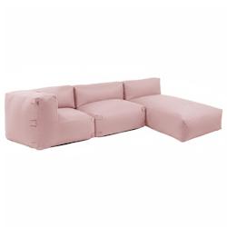 Oviala Business Salon de jardin modulable 3 places rose poudré - rose polyester 115050_0