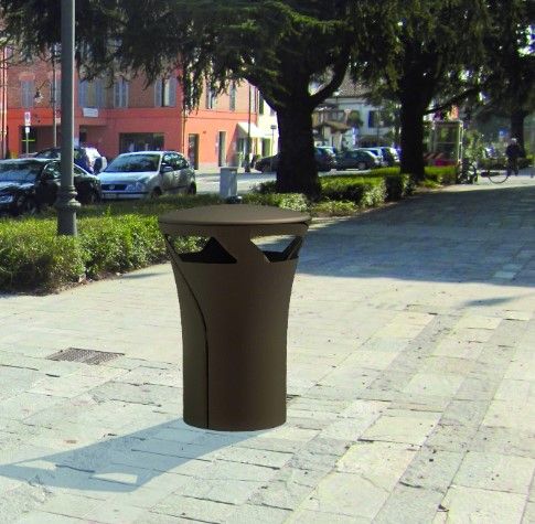 Poubelle publique Parisienne - FIMA - en métal - diamètre 670 mm x hauteur 1000 mm_0