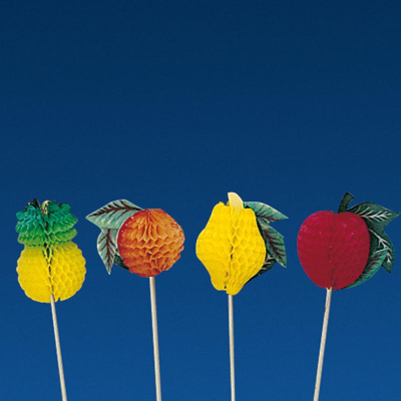 PIQUE DÉCORATION FRUIT COLORÉ POUR GLACE 10CM - LOT DE 100 - AZ BOUTIQUE - DÉCORATION GLACE