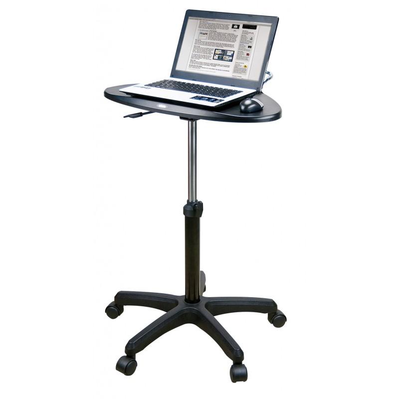 Poste assis debout pour PC - table réglable en hauteur avec vérin à gaz - 61x36 cm_0
