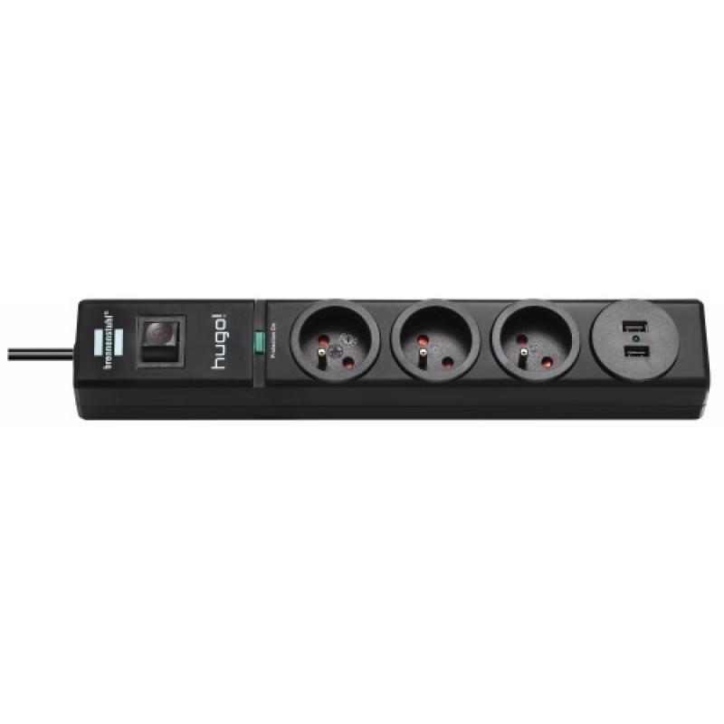 Rallonge multiprise clipsable avec 4 prises 2P+T,2 ports USB Type