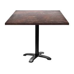 Restootab - Table 90x90cm - modèle Bazila rouille roc - marron fonte 3760371511976_0