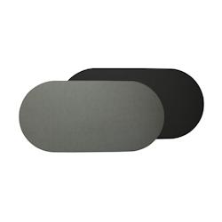 Stil Casa, set de 12 chemins de table bicolores, polyuréthane laminé cousu, 78xh. 38 cm, finition dollar gris/noir. - RUN7838-GB_0